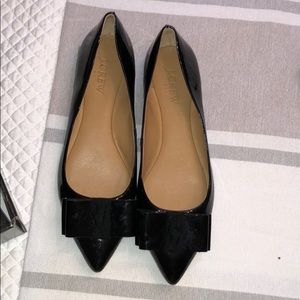Patent black J Crew bow flats